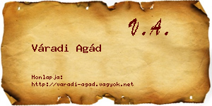 Váradi Agád névjegykártya